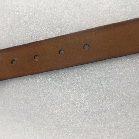 Leather Belt Roller-buckle Italian Leather 34 Earthy Brown Minimalist 43" long - Picture 8 of 10